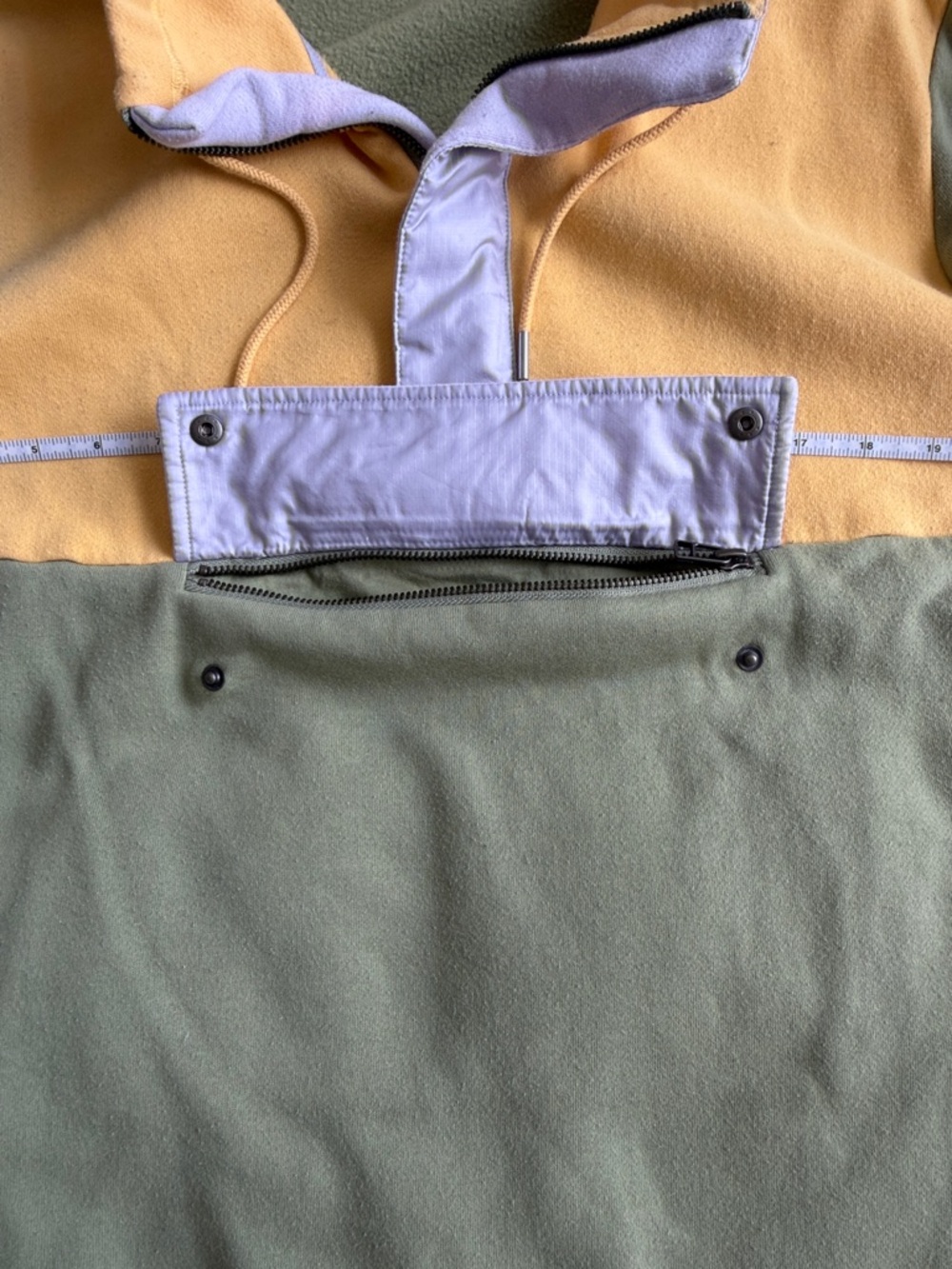 L.L. Bean Two-Tone Fleece Pullover in Yellow and Sage Green - Picture 5 of 6